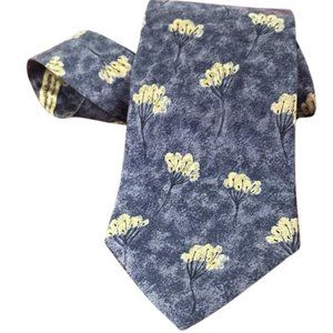 Luxury Ermenegildo Zegna Blue Flower Pattern Tie